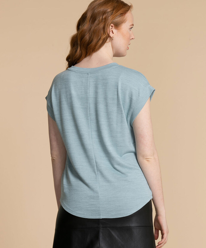 Extended V-Neck Hacci Tee Image 2