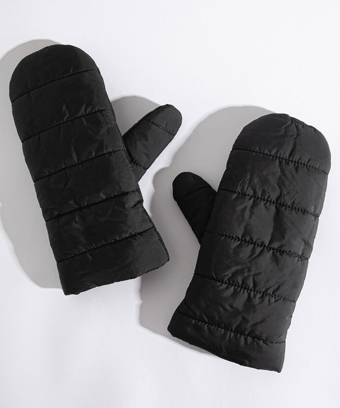 Quilted Puffer Mittens Image 1