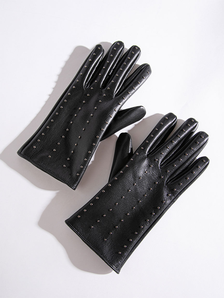 Stud Detail Faux Leather Gloves Ricki s Size Xs s Black With Studs Colour