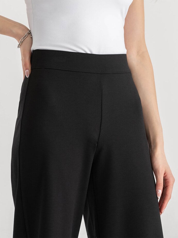 Wide Crop Pull-On Pant in Ponte Twill Image 2