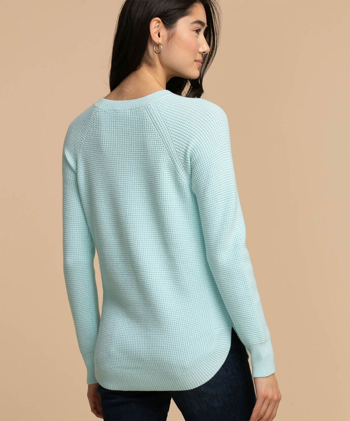 Waffle Knit Shirttail Sweater Image 4