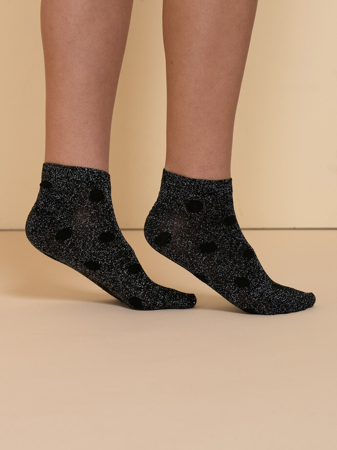 Ankle Socks with Dots and Silver Shimmer Image 1