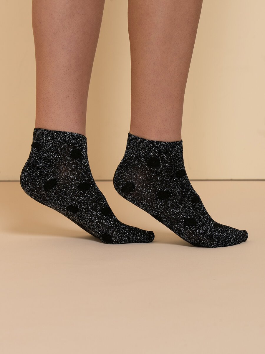 Ankle Socks with Dots and Silver Shimmer