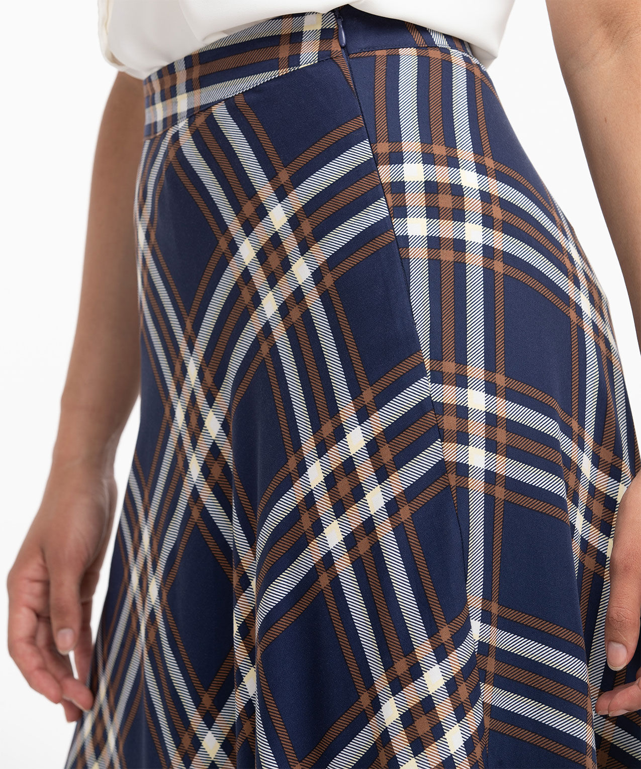 Plaid Midi Skirt Rickis