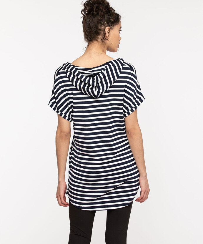 Short Sleeve Hooded Tunic Top Image 2