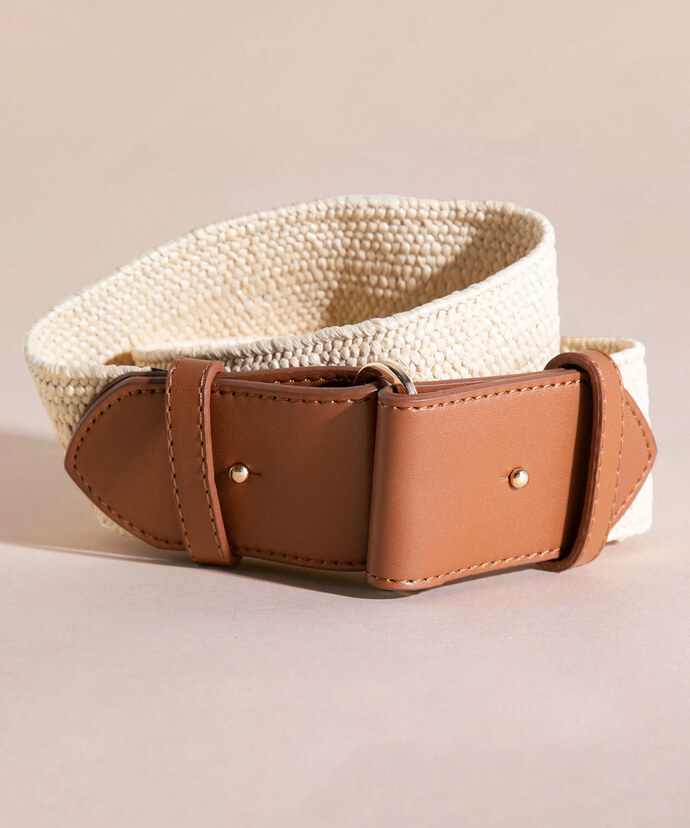 Straw Belt with Brown Buckle Image 1