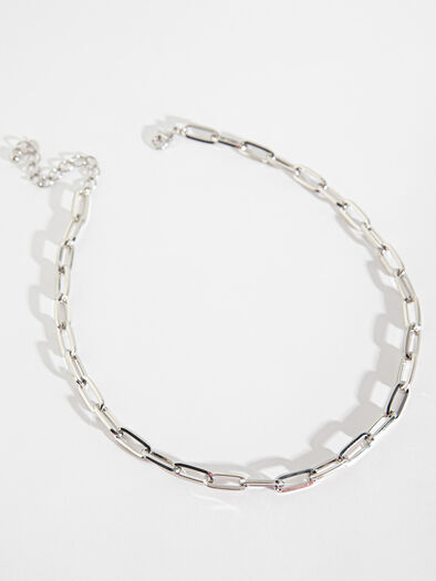 Silver Chain-Link Necklace, Silver Silver Chain-Link Necklace, Silver