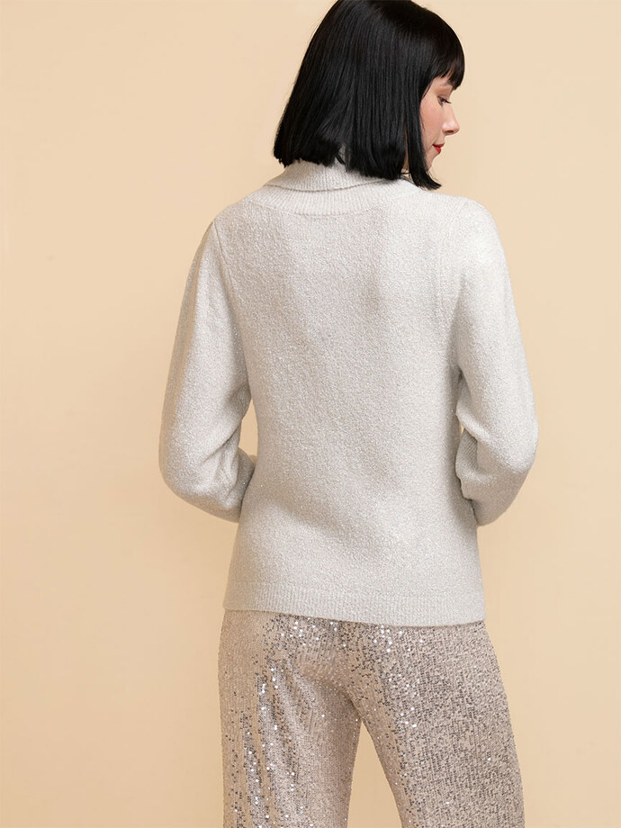 Puff Sleeve Turtleneck Sweater Image 6