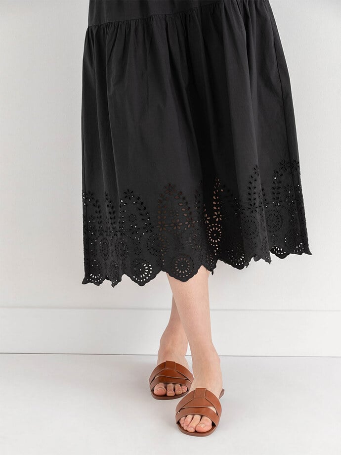 Midi Skirt with Eyelet Hem Detail Image 2