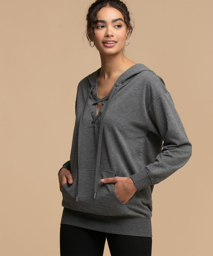 Lace-Up Hoodie Image 4