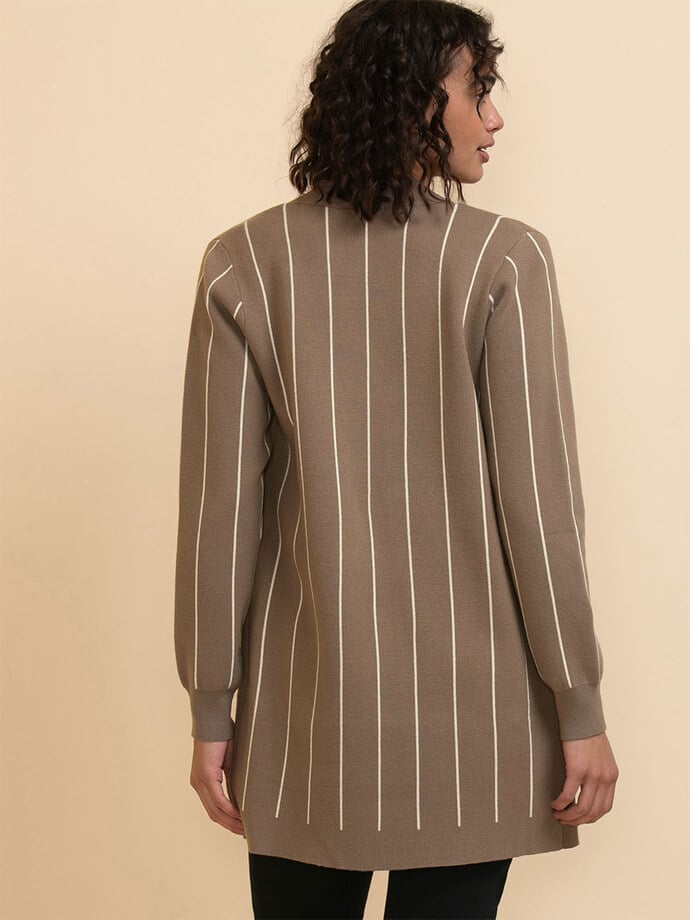 Open Pinstriped Cardigan Image 6