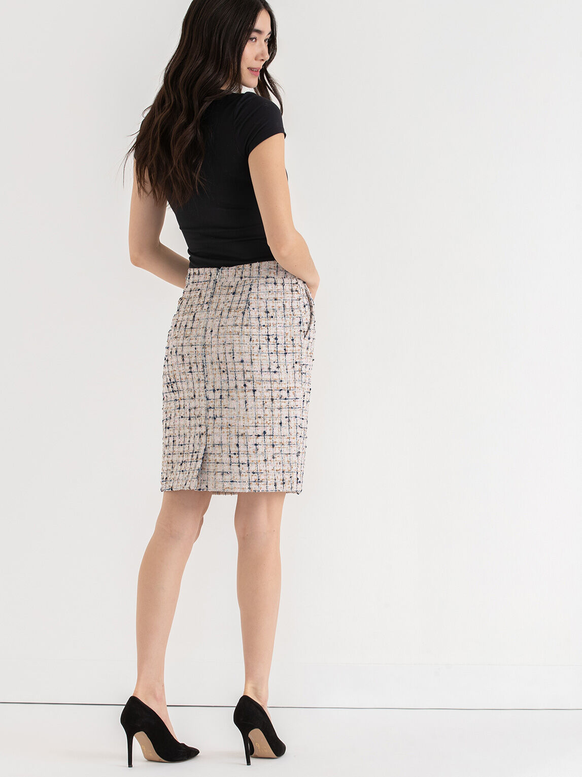 Boucle Pencil Skirt with Pockets | Rickis