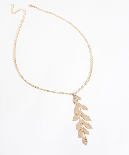 Gold Leaves Necklace, Gold