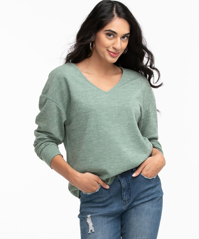 Ribbed Long Sleeve Sweater Image 1