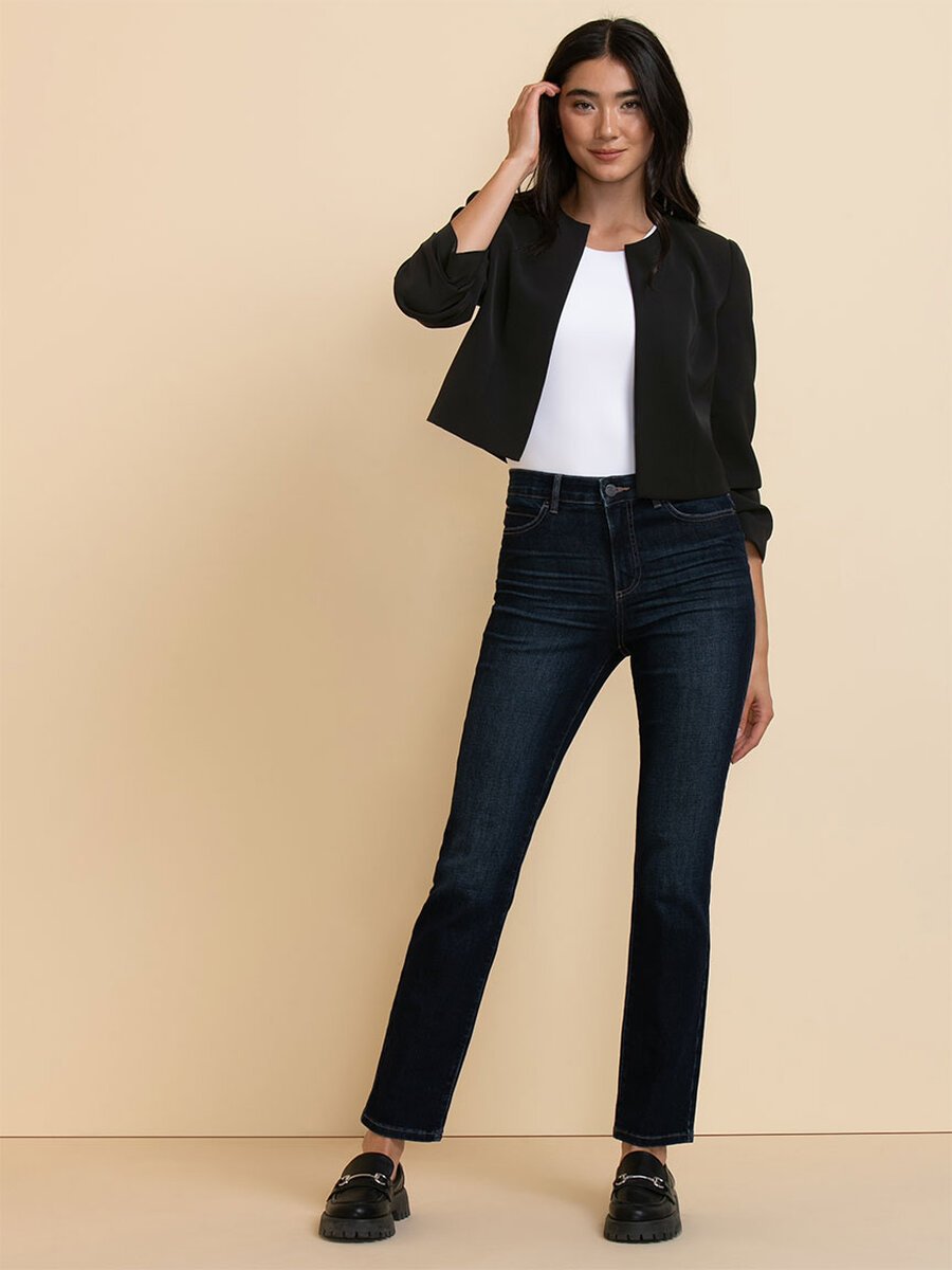 Cropped Ruched Sleeve Blazer