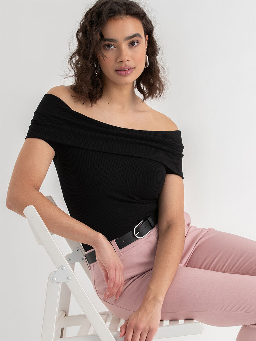 Off Shoulder Ribbed Top | Rickis