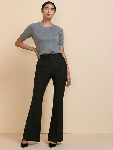 Dylan Flare Pant in Luxe Ponte, Black