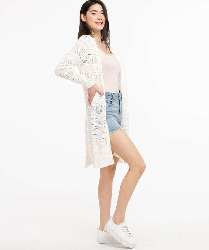 Pointelle Duster Cardigan Image 1