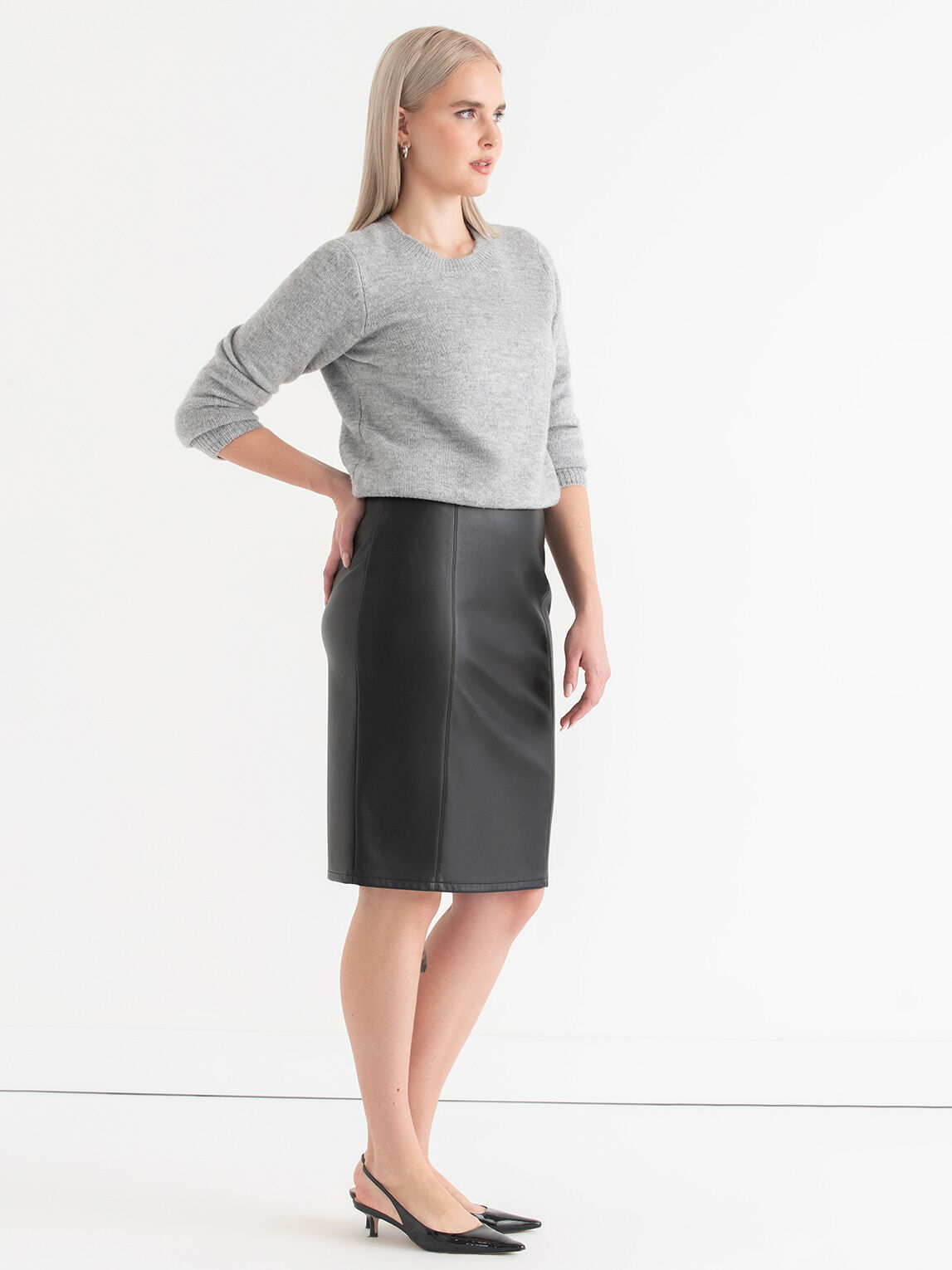 Pencil Skirt in Faux Leather Rickis