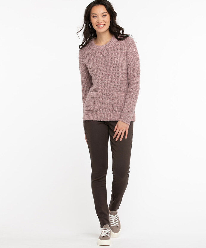 Patch Pocket Waffle Pullover Image 4