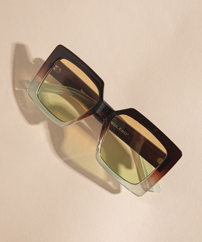 Translucent Ombre Square Frame with Yellow Lenses Image 1