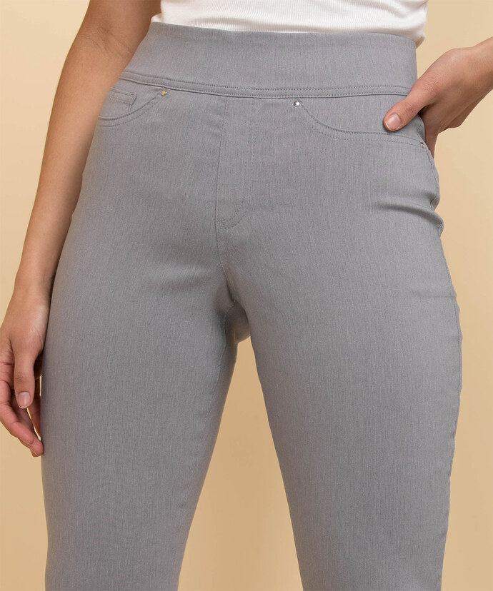 Skinny Capri Pant in Microtwill (Grey) Image 4