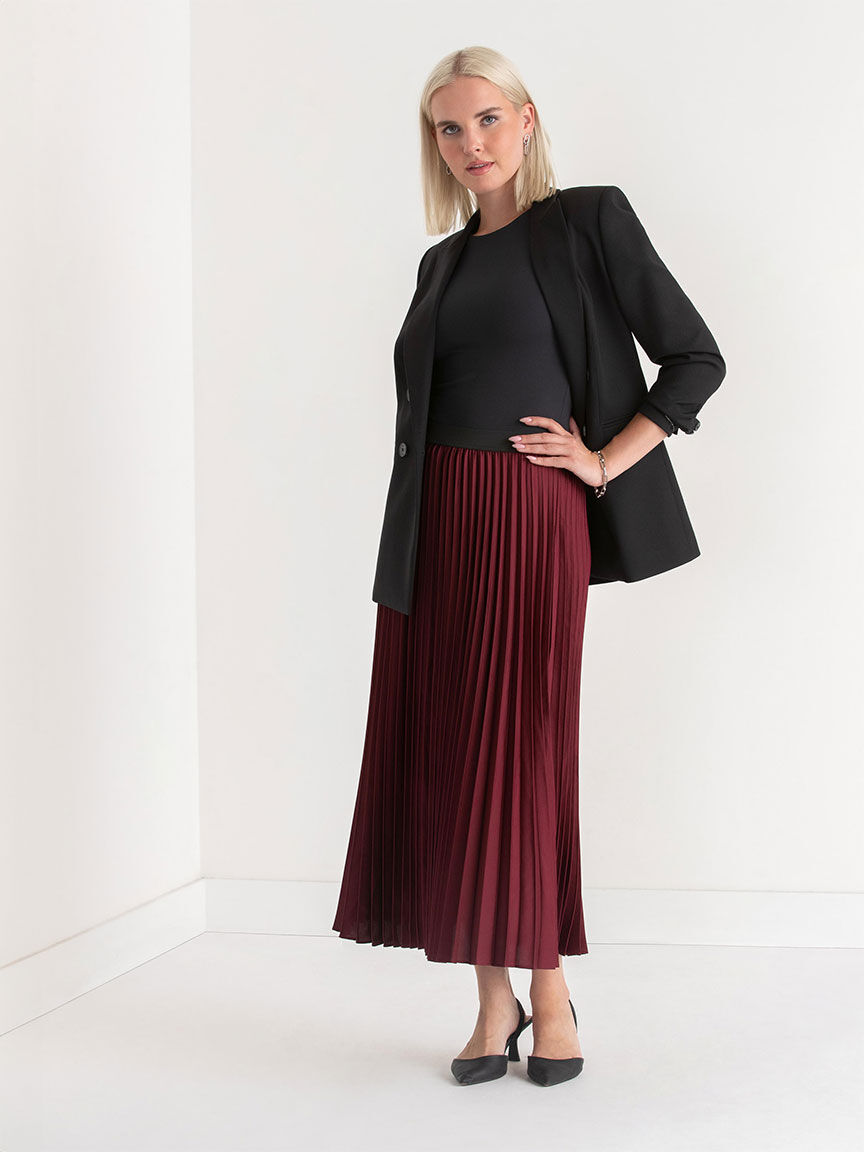 Pleated Midi Skirt Ricki s Size XXL Zinfandel Colour