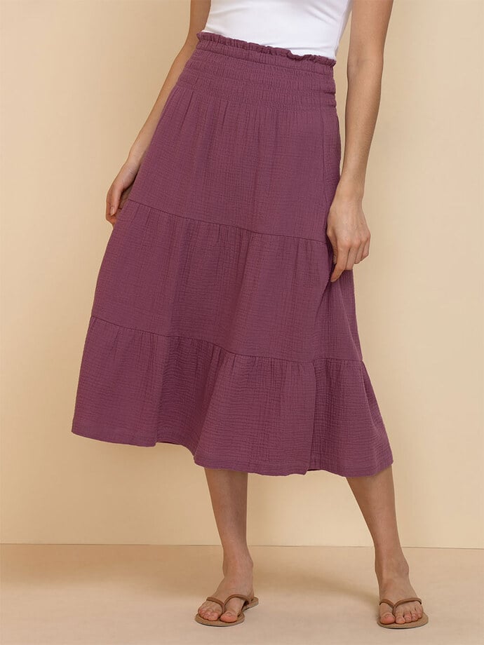 Tiered Crinkle Cotton Skirt Image 1