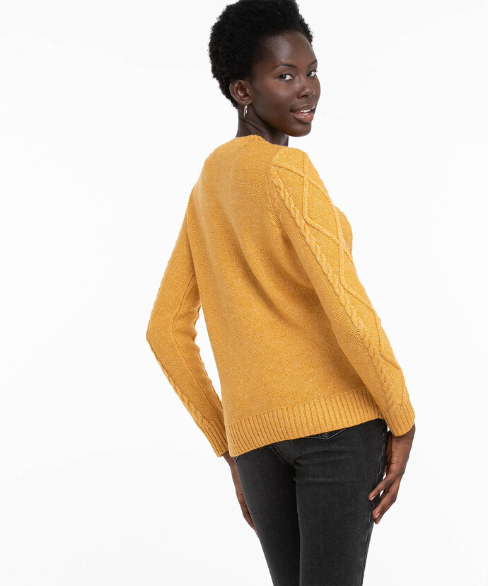 Pom Pom Cable Knit Pullover Image 3