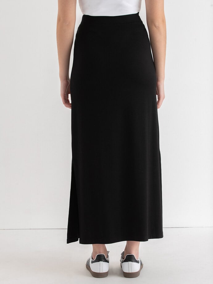 Knit Maxi Skirt with Side Slits Image 5