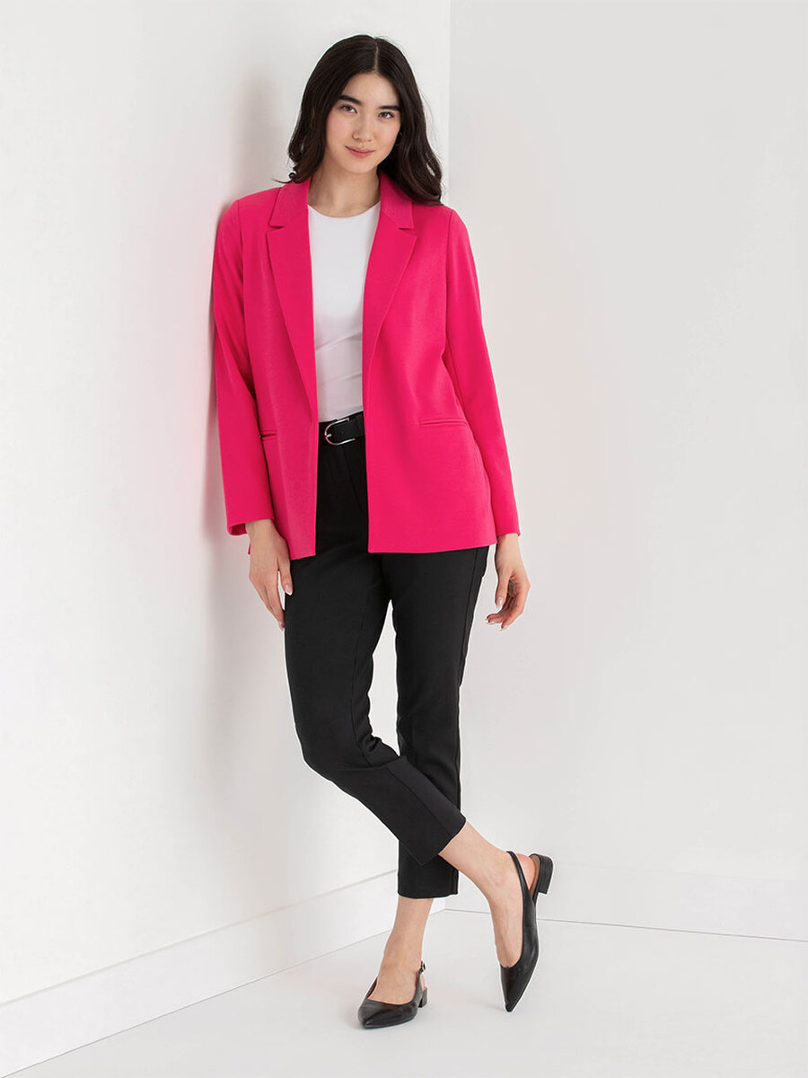 Relaxed Open Blazer in Ponte Twill