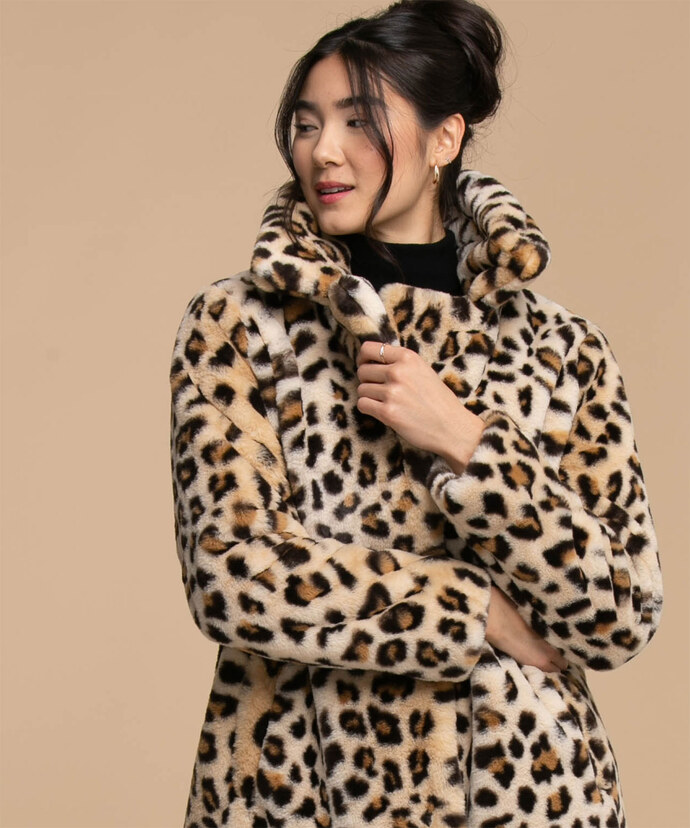 Animal Print Faux Fur Coat Image 5