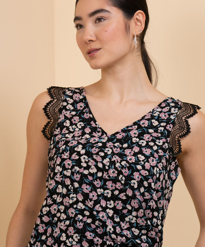 Eco Friendly Sleeveless Blouse with Lace Trim Image 3