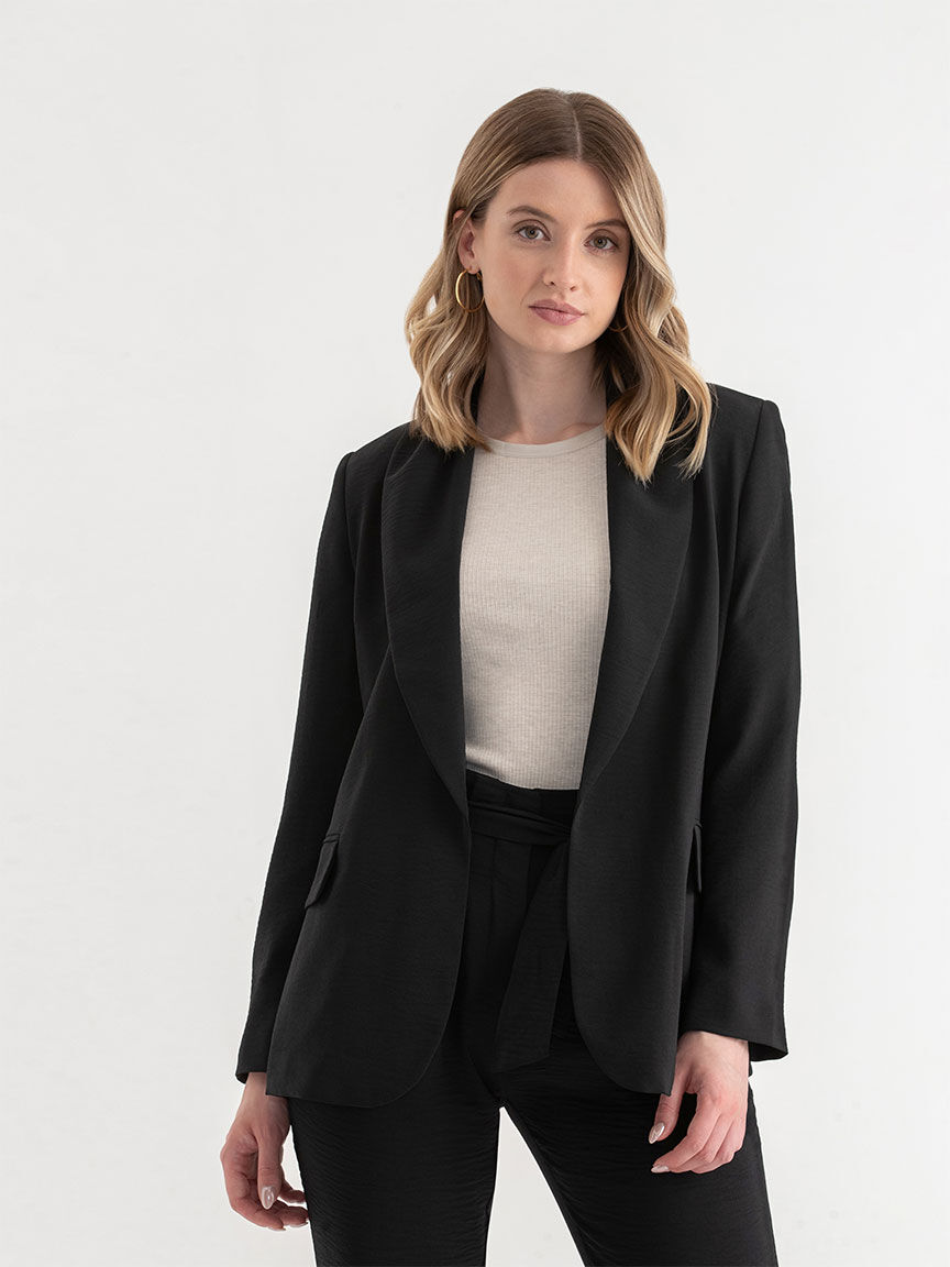 Long open front blazer on sale
