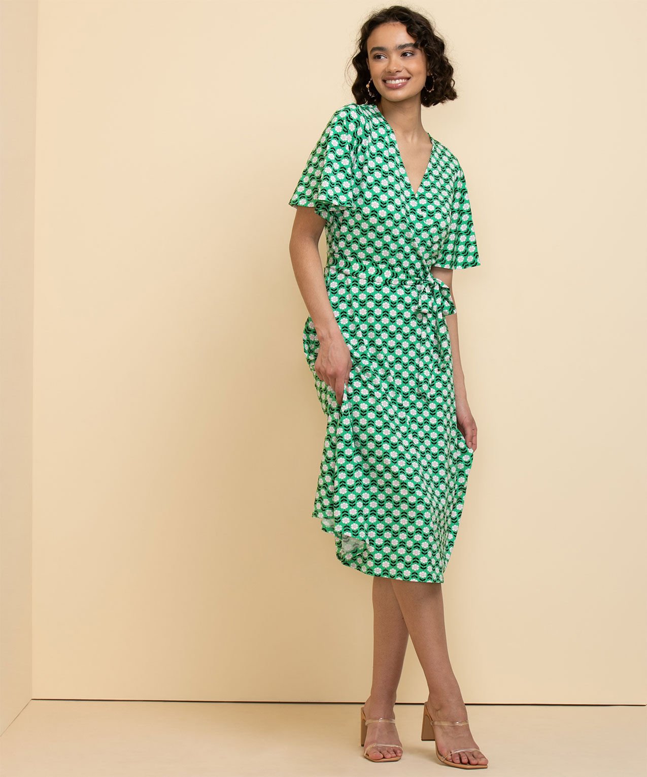 Dress with cheap tie belt