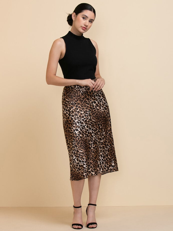Satin Slip Midi Skirt Image 1