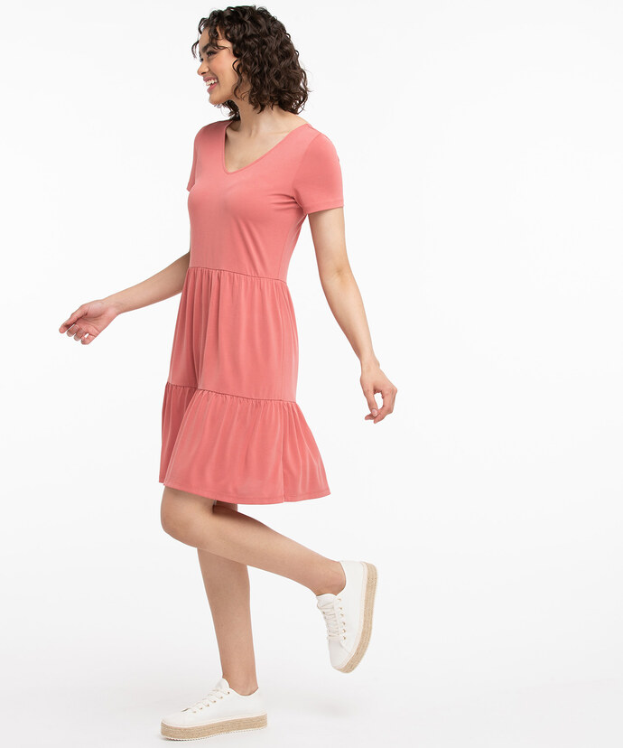 Tiered Short Sleeve Dress Image 1