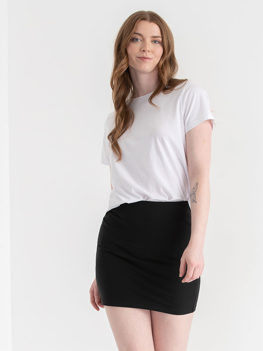 Black mini skirt pencil hot sale