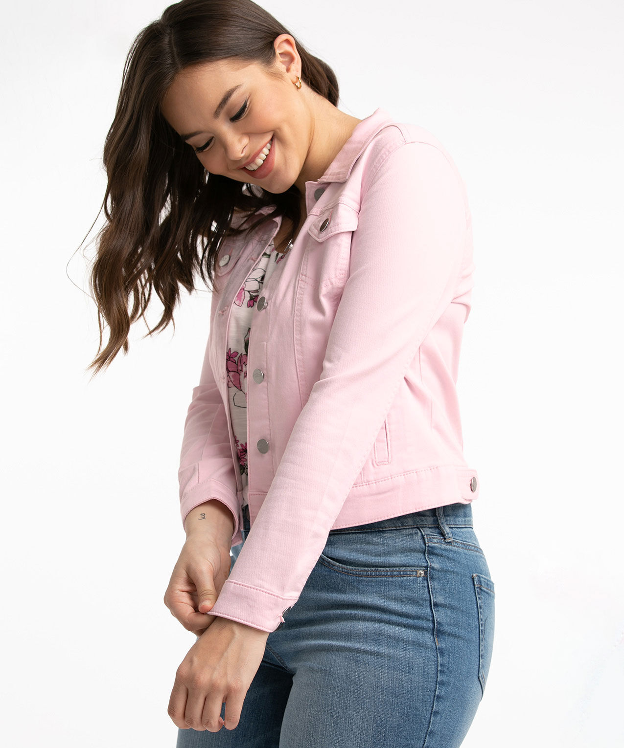 Buy Next Girls Pink Solid Denim Jacket - Jackets for Girls 8585977 | Myntra