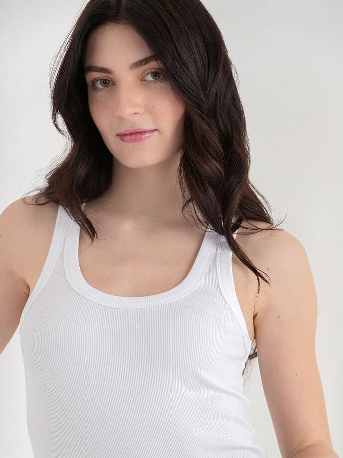 Ribbed Scoop Neck Tank Image 2