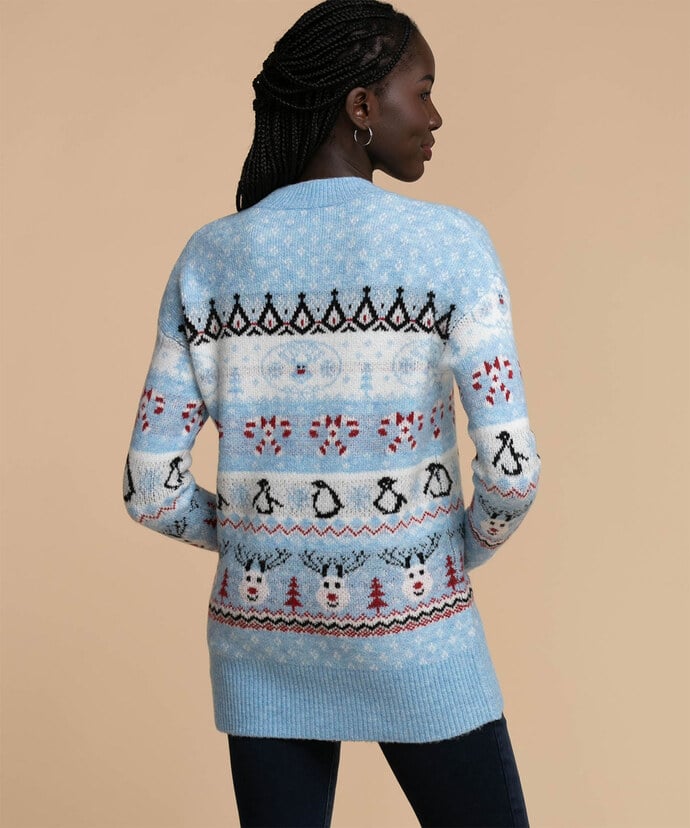 Fair Isle Mock Neck Tunic Sweater Image 3
