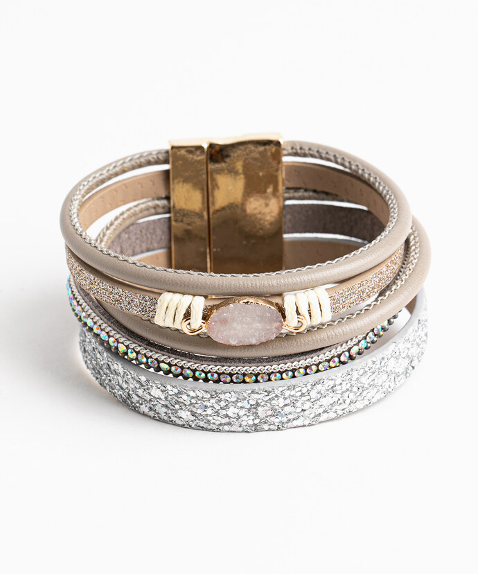 Silver Cuff Snap Bracelet Image 1