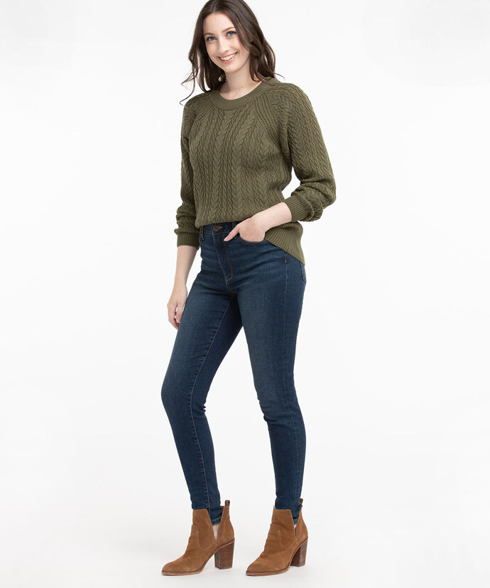 Cable Knit Scoop Neck Sweater Image 2