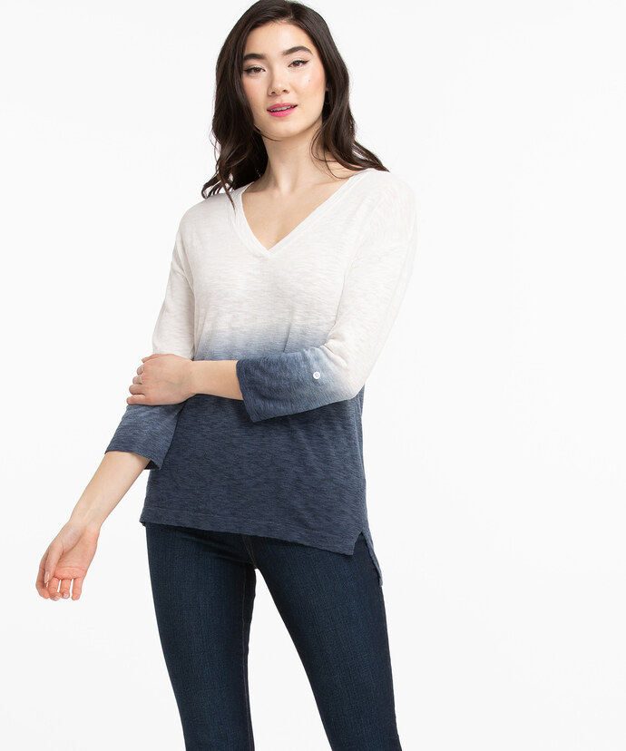 Roll Sleeve Ombre Pullover Image 5