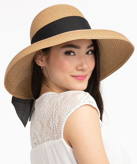 Floppy Hat with Bow, Natural