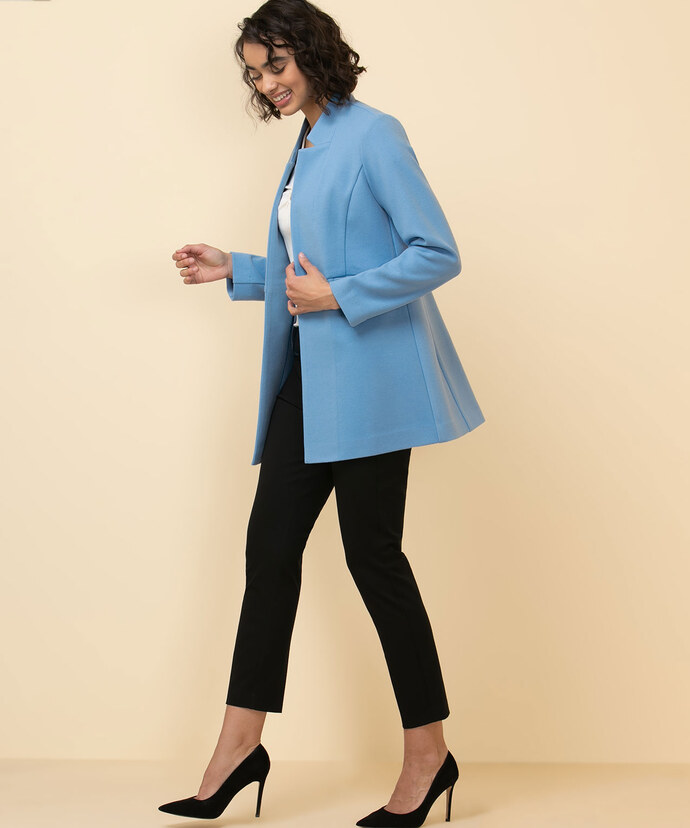 Long Line Blazer with Inverted Lapel Image 1
