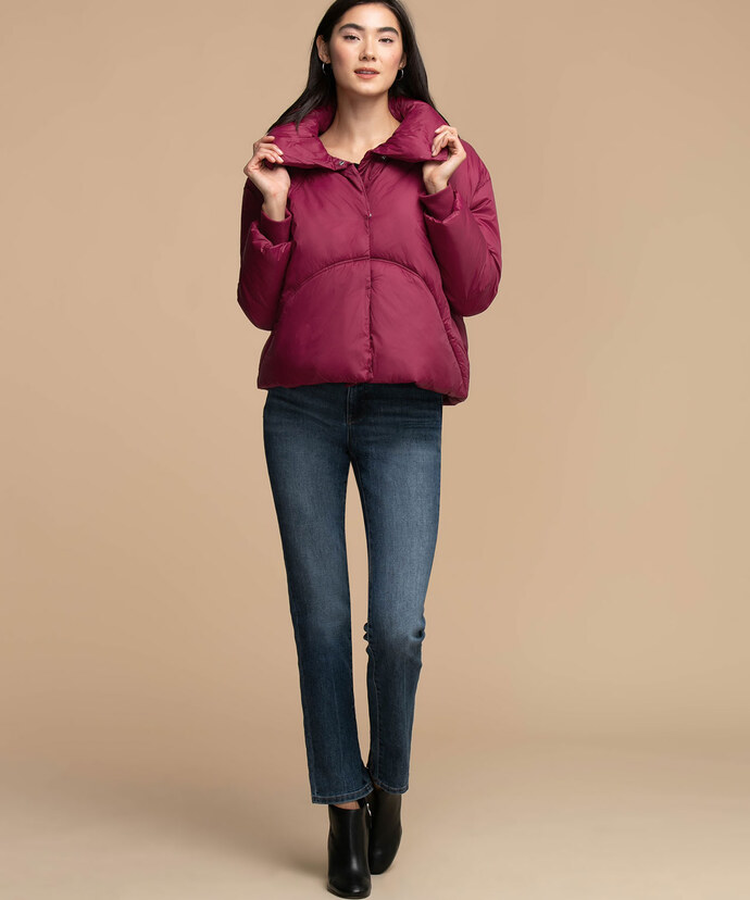 Snap Front Puffer Jacket Image 5