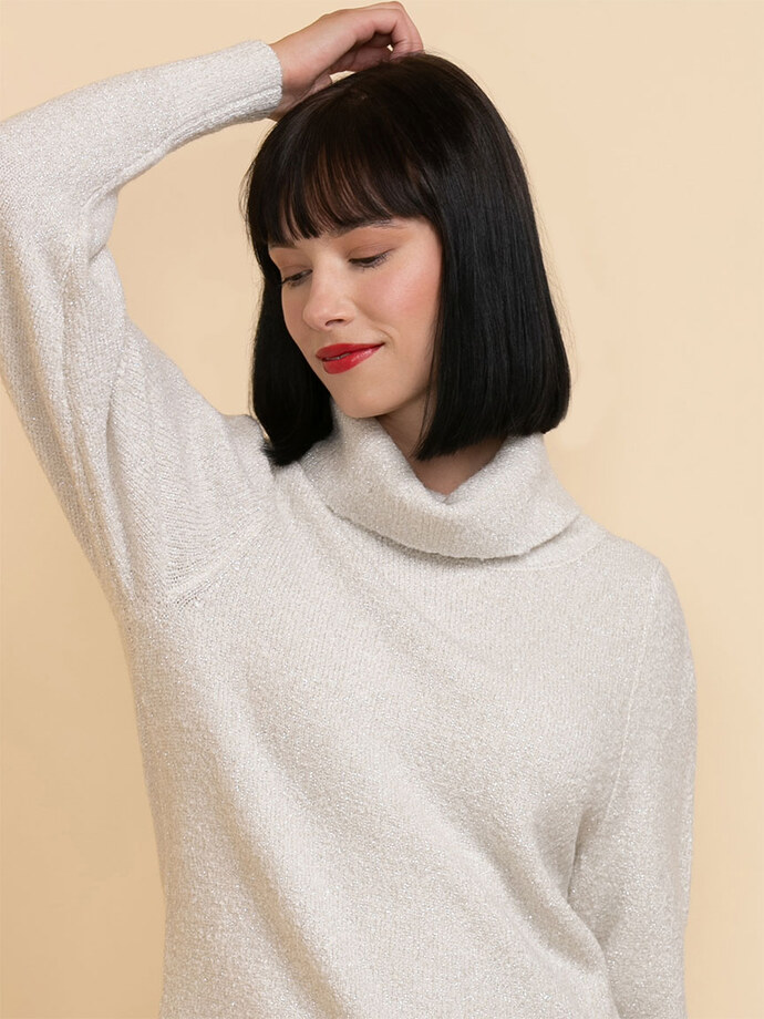 Puff Sleeve Turtleneck Sweater Image 4