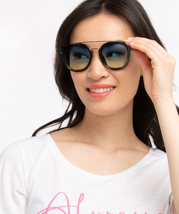 Blue/Green Ombre Sunglasses Image 2