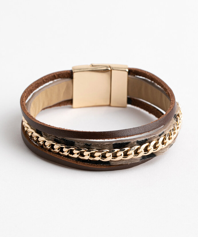Brown Layered Snap Bracelet Image 2